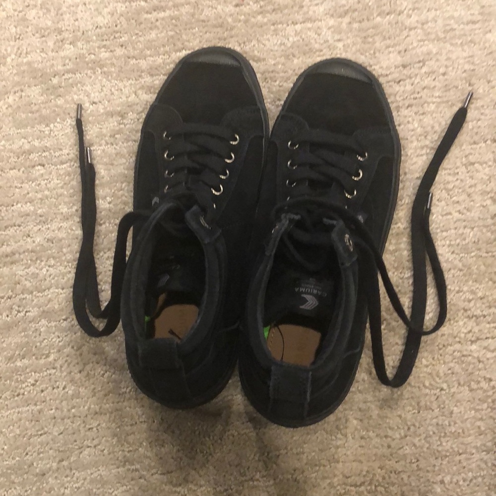 Cariama high top sneakers.   Black.   Size 9.5 women’s